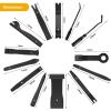 imageGOOACC 11 PCS Trim Removal Tool Kit Metal Pry Tool Auto Fastener Remover Pry Bar Set Car Door Panel Removal Tool Dashboard Repair Kit GreenYellow