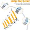 imageGOOACC 11 PCS Trim Removal Tool Kit Metal Pry Tool Auto Fastener Remover Pry Bar Set Car Door Panel Removal Tool Dashboard Repair Kit GreenYellow