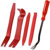 imageGOOACC 11 PCS Trim Removal Tool Kit Metal Pry Tool Auto Fastener Remover Pry Bar Set Car Door Panel Removal Tool Dashboard Repair Kit GreenRed