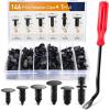 imageGOOACC 380Pcs Car Automotive Plastic Metal Nylon Push Pin Rivet with Fastener Remover Trim Clip Panel Body Interior Assortment Retainer Assortment Clips GRC97Black146Pcs Clips  Remover