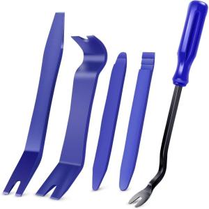 imageGOOACC 11 PCS Trim Removal Tool Kit Metal Pry Tool Auto Fastener Remover Pry Bar Set Car Door Panel Removal Tool Dashboard Repair Kit GreenBlue