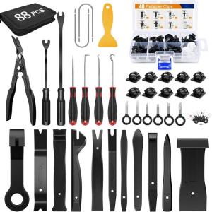 imageGOOACC 415 Pcs Car Retainer Clips ampamp Fastener Remover  18 Most Popular Sizes Auto Push Pin Rivets Set Door Trim Panel Clips for GM Ford Toyota Honda Chrysler88Pcs Clips Removal Kit Black