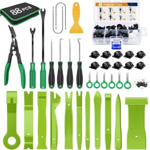 imageGOOACC 415 Pcs Car Retainer Clips ampamp Fastener Remover  18 Most Popular Sizes Auto Push Pin Rivets Set Door Trim Panel Clips for GM Ford Toyota Honda Chrysler88Pcs Clips Removal Kit Green