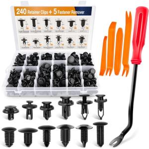 imageGOOACC 480PCS Bumper Retainer Clips with Fastener Remover Car Plastic Rivets Push Retainer Kit Door Trim Panel Clips for Toyota GM Ford Honda Acura Chrysler240Pcs Clips  5 Remover