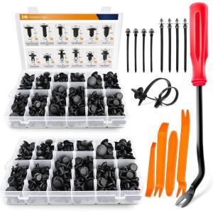 imageGOOACC 480PCS Bumper Retainer Clips with Fastener Remover Car Plastic Rivets Push Retainer Kit Door Trim Panel Clips for Toyota GM Ford Honda Acura Chrysler480Pcs Clips  Remover