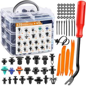imageGOOACC 680Pcs Car Push Retainer Clips ampamp Auto Fasteners Assortment 22 Most Popular Sizes Nylon Bumper Fender Rivets with 10 Cable Ties for Toyota GM Ford Honda Chevy