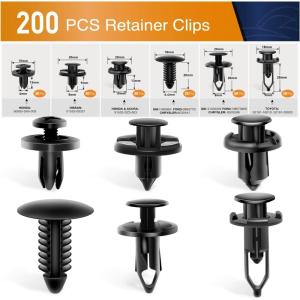 imageGOOACC 855Pcs Car Push Retainer Clips ampamp Auto Fasteners Assortment 16 Most Popular Sizes Nylon Bumper Fender Rivets with Cable Ties and Fasteners Remover Fits for Toyota GM Ford Honda Acura Chrysler200Pcs Rivet Clips