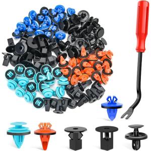 imageGOOACC 855Pcs Car Push Retainer Clips ampamp Auto Fasteners Assortment 16 Most Popular Sizes Nylon Bumper Fender Rivets with Cable Ties and Fasteners Remover Fits for Toyota GM Ford Honda Acura Chrysler180 Clips  1 Tools