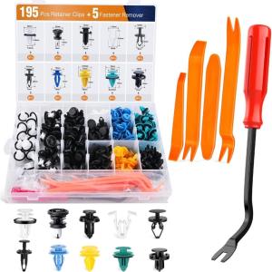 imageGOOACC 855Pcs Car Push Retainer Clips ampamp Auto Fasteners Assortment 16 Most Popular Sizes Nylon Bumper Fender Rivets with Cable Ties and Fasteners Remover Fits for Toyota GM Ford Honda Acura Chrysler195 Clips  5 Tools