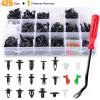imageGOOACC 1115Pcs Car Push Retainer Clips ampamp Auto Fasteners Assortment 32 Most Popular Sizes Nylon Bumper Fender Rivets with 10 Cable Ties and Fasteners Remover for GM Ford Toyota Honda Chrysler425Pcs Clips  Remover