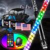 imageGOOACC 2 PCS 4FT LED Whip Light with Spring Base Spiral RGB Chasing RF Remote Lighted Whips wRocker Switch LED Antenna for UTV ATV Truck Sand Rail Buggy Dune RZR CanamRemote Control