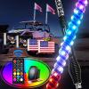 imageGOOACC 2 PCS 4FT LED Whip Light with Spring Base Spiral RGB Chasing RF Remote Lighted Whips wRocker Switch LED Antenna for UTV ATV Truck Sand Rail Buggy Dune RZR CanamRemote Control W Spring Base