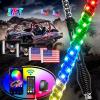 imageGOOACC 2 PCS 4FT LED Whip Light with Spring Base Spiral RGB Chasing RF Remote Lighted Whips wRocker Switch LED Antenna for UTV ATV Truck Sand Rail Buggy Dune RZR CanamRemoteAPP Control W Spring Base