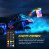 imageGOOACC 2 PCS 4FT LED Whip Light with Spring Base Spiral RGB Chasing RF Remote Lighted Whips wRocker Switch LED Antenna for UTV ATV Truck Sand Rail Buggy Dune RZR CanamRemote Control
