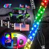 imageGOOACC 2 PCS 4FT LED Whip Light with Spring Base Spiral RGB Chasing RF Remote Lighted Whips wRocker Switch LED Antenna for UTV ATV Truck Sand Rail Buggy Dune RZR CanamRemoteAPP Control W Spring Base