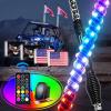 imageGOOACC 2 PCS 4FT LED Whip Light with Spring Base Spiral RGB Chasing RF Remote Lighted Whips wRocker Switch LED Antenna for UTV ATV Truck Sand Rail Buggy Dune RZR CanamRemote Control W Spring Base