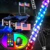 imageGOOACC 2 PCS 4FT LED Whip Light with Spring Base Spiral RGB Chasing RF Remote Lighted Whips wRocker Switch LED Antenna for UTV ATV Truck Sand Rail Buggy Dune RZR CanamRemote Control W Spring Base