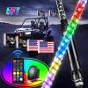 imageGOOACC 2 PCS 4FT LED Whip Light with Spring Base Spiral RGB Chasing RF Remote Lighted Whips wRocker Switch LED Antenna for UTV ATV Truck Sand Rail Buggy Dune RZR CanamRemote Control