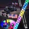 imageGOOACC 2 PCS 4FT LED Whip Light with Spring Base Spiral RGB Chasing RF Remote Lighted Whips wRocker Switch LED Antenna for UTV ATV Truck Sand Rail Buggy Dune RZR CanamRemoteAPP Control