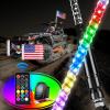 imageGOOACC 2 PCS 4FT LED Whip Light with Spring Base Spiral RGB Chasing RF Remote Lighted Whips wRocker Switch LED Antenna for UTV ATV Truck Sand Rail Buggy Dune RZR CanamRemote Control