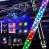 imageGOOACC 2 PCS 4FT LED Whip Light with Spring Base Spiral RGB Chasing RF Remote Lighted Whips wRocker Switch LED Antenna for UTV ATV Truck Sand Rail Buggy Dune RZR CanamRemote Control