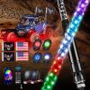 imageGOOACC 2 PCS 4FT LED Whip Light with Spring Base Spiral RGB Chasing RF Remote Lighted Whips wRocker Switch LED Antenna for UTV ATV Truck Sand Rail Buggy Dune RZR CanamRemote Control