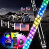 imageGOOACC 2 PCS 4FT LED Whip Light with Spring Base Spiral RGB Chasing RF Remote Lighted Whips wRocker Switch LED Antenna for UTV ATV Truck Sand Rail Buggy Dune RZR CanamRemoteAPP Control