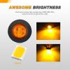 imageGOOACC 34 Inch Bullet Side Marker Light 30PCS Red Amber White Round Clearance LED Front Rear Indicator Lights for Trailer Van Caravan Boat Truck RV Car BusRedAmberWhite 30PCS