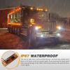 imageGOOACC 39Inch Side Marker Light 2PCS Amber 3LED Front Rear Clearance Indicator Fender Lights Waterproof Surface Mounted For Truck Trailer Camper RV UTV BusAmber 2Pcs
