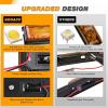 imageGOOACC 9LED Marker ID Bar 1PC 142Inch Red Trailer Running Tail Rear Clearance Identification Lights Stainless Steel bracket IP67 Waterproof for Pickup Truck RV BoatAmber 9LED Marker ID Bar