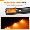 imageGOOACC 9LED Marker ID Bar 1PC 142Inch Red Trailer Running Tail Rear Clearance Identification Lights Stainless Steel bracket IP67 Waterproof for Pickup Truck RV BoatAmber 9LED Marker ID Bar