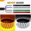 imageGOOACC Truck Running Board Lights  2PCS 60 Inch DRL LED Side Maker Light Kits for Extended and Crew Cab Trucks Pickup White Courtesy Amber Sequential Turn Signal Lighting Strips