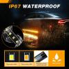 imageGOOACC Truck Running Board Lights  2PCS 60 Inch DRL LED Side Maker Light Kits for Extended and Crew Cab Trucks Pickup White Courtesy Amber Sequential Turn Signal Lighting Strips