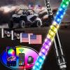 imageGOOACC 2 PCS 4FT LED Whip Light with Spring Base Spiral RGB Chasing RF Remote Lighted Whips wRocker Switch LED Antenna for UTV ATV Truck Sand Rail Buggy Dune RZR CanamRemoteAPP Control