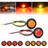 imageGOOACC 34 Inch Bullet Side Marker Light 30PCS Red Amber White Round Clearance LED Front Rear Indicator Lights for Trailer Van Caravan Boat Truck RV Car BusRedAmber
