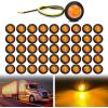 imageGOOACC 34 Inch Bullet Side Marker Light 30PCS Red Amber White Round Clearance LED Front Rear Indicator Lights for Trailer Van Caravan Boat Truck RV Car BusAmber 50PCS
