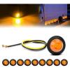 imageGOOACC 34 Inch Bullet Side Marker Light 30PCS Red Amber White Round Clearance LED Front Rear Indicator Lights for Trailer Van Caravan Boat Truck RV Car BusAmber