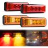 imageGOOACC 39Inch Side Marker Light 2PCS Amber 3LED Front Rear Clearance Indicator Fender Lights Waterproof Surface Mounted For Truck Trailer Camper RV UTV BusRedAmber 4Pcs
