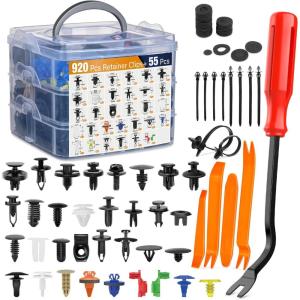 imageGOOACC 1115Pcs Car Push Retainer Clips ampamp Auto Fasteners Assortment 32 Most Popular Sizes Nylon Bumper Fender Rivets with 10 Cable Ties and Fasteners Remover for GM Ford Toyota Honda Chrysler975Pcs Clips Remover