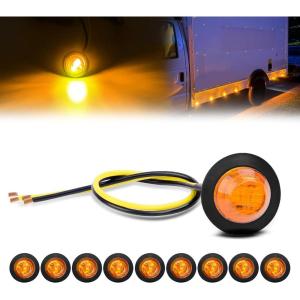 imageGOOACC 34 Inch Bullet Side Marker Light 30PCS Red Amber White Round Clearance LED Front Rear Indicator Lights for Trailer Van Caravan Boat Truck RV Car BusAmber