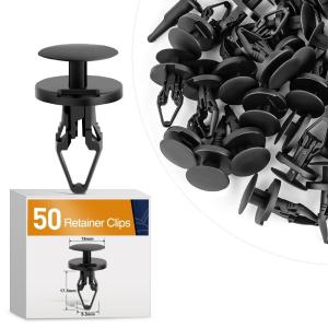 imageGOOACC 820Pcs Car Push Retainer Clips Auto Fasteners Assortment 36 Sizes Nylon Bumper Fender Rivets and Fasteners Remover for Ford GM Toyota Honda Chrysler BMW Benz Nissan Subaru Audi Mazda50Pcs 9mm Clips