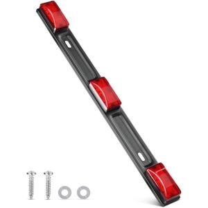 imageGOOACC 9LED Marker ID Bar 1PC 142Inch Red Trailer Running Tail Rear Clearance Identification Lights Stainless Steel bracket IP67 Waterproof for Pickup Truck RV BoatRed 9LED Marker ID Bar