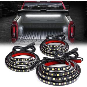 imageGOOACC Truck Bed Light Strip 3PCS 60quot 270 LEDs White Lighting Waterproof for 12 Volt Car Cargo Pickup SUV RV Boat OnOff Switch Blade Fuse Splitter Cable3PCS White