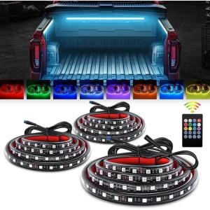 imageGOOACC Truck Bed Light Strip 3PCS 60quot 270 LEDs White Lighting Waterproof for 12 Volt Car Cargo Pickup SUV RV Boat OnOff Switch Blade Fuse Splitter CableRGB