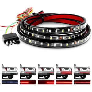 imageGOOACC Truck Tailgate Light Strip 48quot Aluminum Frame led bar Triple Row Tail Lighing Sequential Amber Turn Signal Strobe Red Running Brake White Reverse60 108Led Light Strip