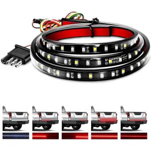 imageGOOACC Truck Tailgate Light Strip 48quot Aluminum Frame led bar Triple Row Tail Lighing Sequential Amber Turn Signal Strobe Red Running Brake White Reverse4849 90Led Light Strip