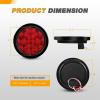 imageGOOACC 4Inch Round Tail Light 2PCS White 24LED wStainless Steel Chrome Bezel Waterproof Reverse Day Running Lights for Truck Trailer RV Lorry Boat TractorRed  Brackets 2pcs