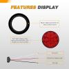 imageGOOACC 4Inch Round Tail Light 2PCS White 24LED wStainless Steel Chrome Bezel Waterproof Reverse Day Running Lights for Truck Trailer RV Lorry Boat TractorRed White 12Led 4Pcs