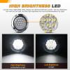 imageGOOACC 4Inch Round Tail Light 2PCS White 24LED wStainless Steel Chrome Bezel Waterproof Reverse Day Running Lights for Truck Trailer RV Lorry Boat TractorWhite 24Led 2Pcs Screws