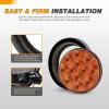 imageGOOACC 4Inch Round Tail Light 2PCS White 24LED wStainless Steel Chrome Bezel Waterproof Reverse Day Running Lights for Truck Trailer RV Lorry Boat TractorAmber 12Led 2Pcs